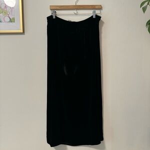 Kate Hill Black Velvet Silk Skirt Maxi